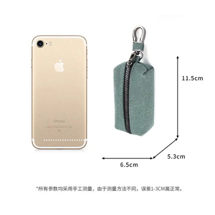 Fashion Single/Double Zipper Key Storage Bag Simple Elegant PU Leather Wallet Bag Large-Capacity Key Holder Organizer Case