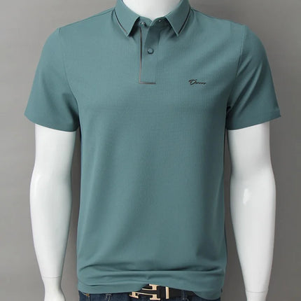 High-end luxury brand fashion hot diamond short sleeve Advanced printed POLO shirt summer new Korean version men's lapel T-shirt