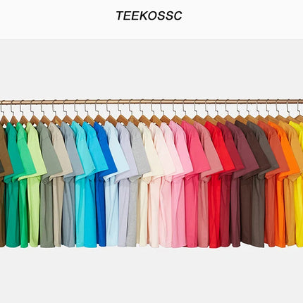 Loose Cotton Solid Tshirts Men Woman Short Sleeve Fashion Brand Trend Couple Clothing Tees Customized Candy Color Summer Tops