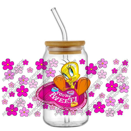 New Product Little Yellow Duck Waterproof DIY Decals 3D Transfers Stickers 16oz UV DTF for Glasses cup Wraps