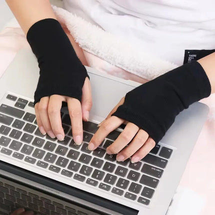 Women Short Fingerless Gloves Cosplay Mitten Unisex Oversleeve Arm Warmer Men's Fashion Warm Cuff Anime Gloves Cosplay Accessory