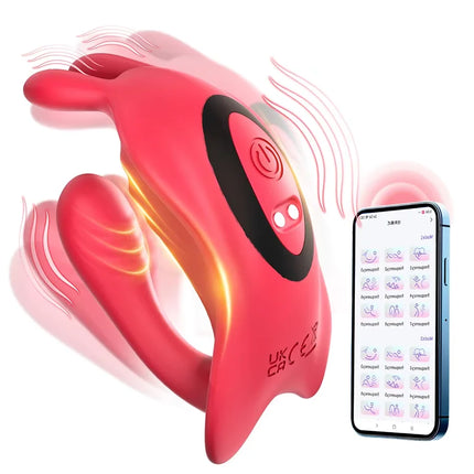 Couples App Remote Control Wearable Panty Vibrator Masturbation Tool with Rabbit Stimulator for G Spot Clitoral Penis Pleasure