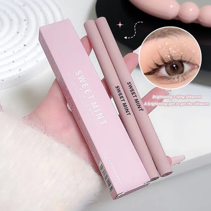 Double Head Lying Silkworm Pen Waterproof Lasting Matte Pearl Fine Brightening Shadow Pen Under Eyelid Outline Eyeshadow Pencil