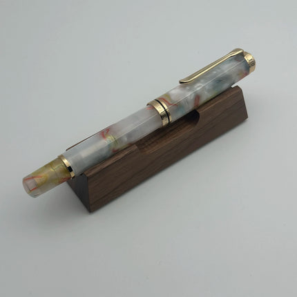 Admok M800 Pen Sky Blue Acrylic Piston Fountain Pen Bock Schmidt Nib F M B 0.5 0.7 1.0MM Nib Golden Clip Writing Office Gift Pen