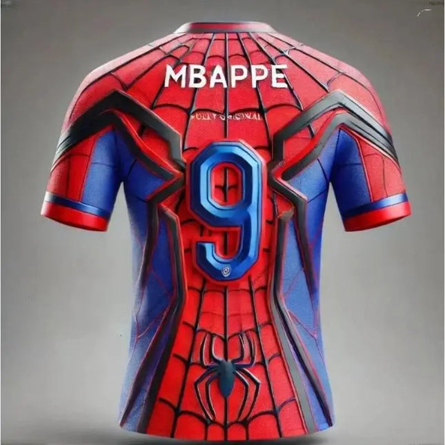 Summer Children's Cartoon Marvel Spider-Man 3D T-shirt Suitable Boys Girls Breathable Quick-drying Sports Football Team Uniforms