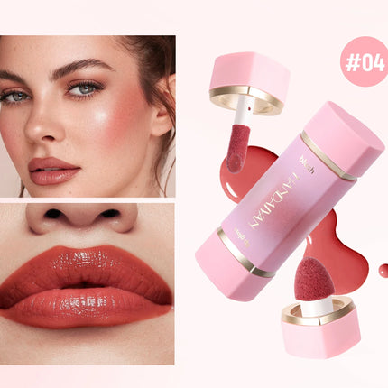  2-in-1 Liquid Blush Matte Lip Gloss Dual-purpose Liquid Blush Waterproof Multi-purpose Blush Stick Cheek Natural Blusher Cute