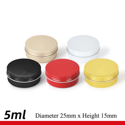 10/20/50pcs Golden Aluminum Jar 30ML Empty Aluminum Case 60g Black Tins Lip Balm Cans Cream Pots Cosmetic Container 120g MC1351