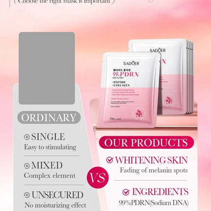 99%PDRN Bio Collagen Face Mask Shrink Pores Deep Hydrating Overnight Mask Moisturizing Refreshing Brightening Face Skin Care