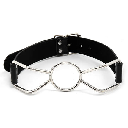 Leather Flirting Open Mouth Sexual Ring Gag BDSM Bondage Gear Roleplay Erotic Products Sex Toys for Women Couples Adults Games
