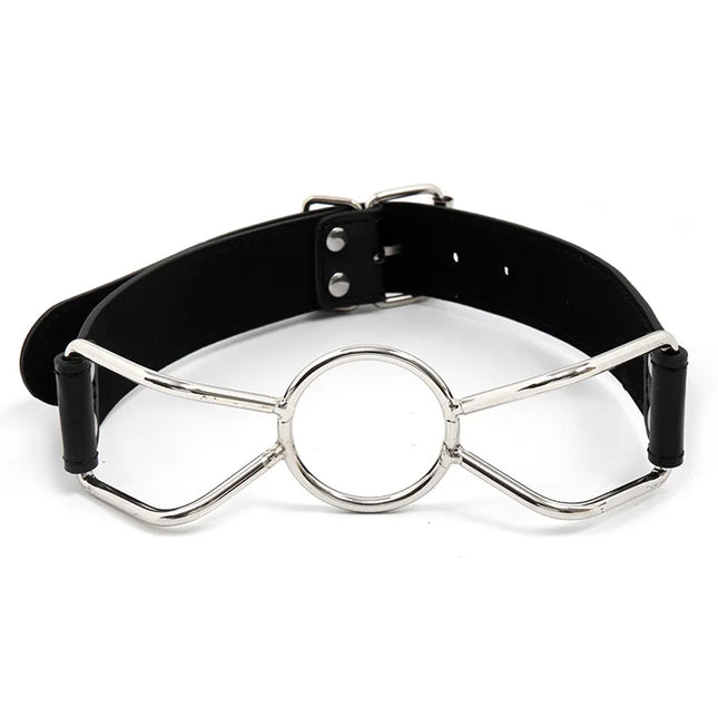 Leather Flirting Open Mouth Sexual Ring Gag BDSM Bondage Gear Roleplay Erotic Products Sex Toys for Women Couples Adults Games