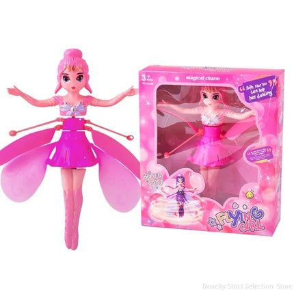2026  Little Princess Rotating Luminous Helicopter Doll Dancing Plane Gesture Induction Flying Toy Christmas Gift Holiday Gift