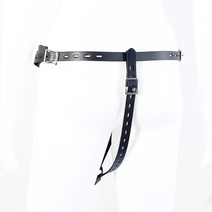 Adjustable Leather Chastity Panty Harness BDSM Bondage Restraint Gear Adult Sex Toy for Women Men Fetish Role Play Accessory