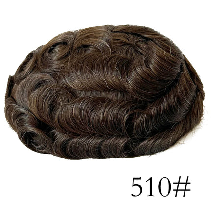 Undetectable Men Toupee All V Loop Super Thin Skin Hair Replacement System for Men Natural Hairline Wig
