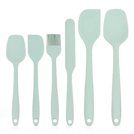 6 Pieces Silicone Spatula Set Non-Stick Heat Resistant Spatula Oil brush Cream Mixing Spoon for Cooking Baking Mix Baking Tools