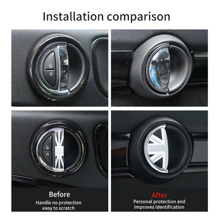 Car Door Handle Decoration Leather Sticker For Mini Cooper JCW F56 F60 F55 F54 R56 R60 R55 Countryman Car Interior Accessories
