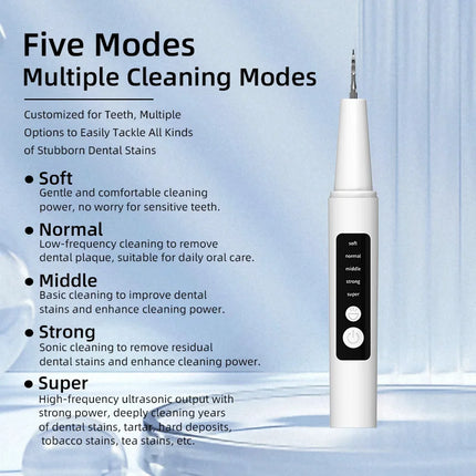 Tartar Remove, Rechargeable Teeth Cleaner, for Teeth Cleaning and Tartar Removal, Equipped with 4 Cleaning Heads & LED Light, Ea