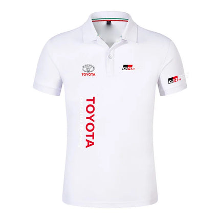 2026 Toyota GR Racing Logo Print Men's High Quality Lapel Collar Ice Silk Top Fashion Business Quick-Dry Absorb Sweat Polo Shirt