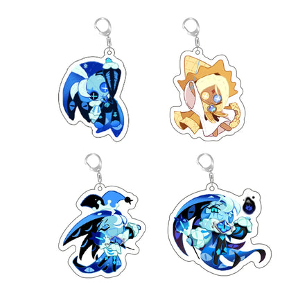 Hot Game Cookie Chibis Keychain Shadow Milk Pure Vanilla Key Chain Bag Keyrings Jewelry Gamer Fans Gifts Accessories