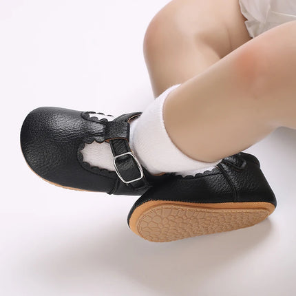 Breathable Newborn Baby Shoes Baby Boy Girl Shoes Girl Classic Bowknot Rubber Sole Anti-slip PU  Toddler Shoes First Walker