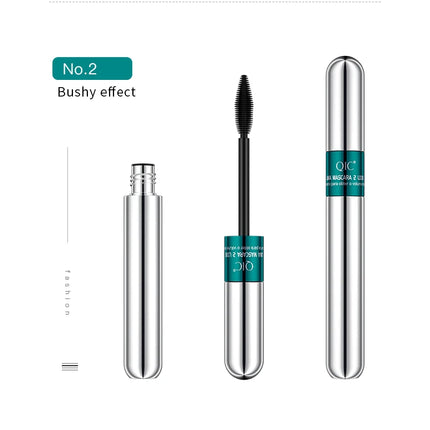 2in1 Double Ended 4D Silk Fiber Mascara Waterproof Volumizing Curling Silver Tube Eyelash Enhancer For Long Lasting Lashes