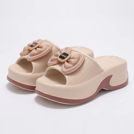 Eyriphy Size: 35-36 to 39-40 Women's Slippers Women High Heels Summer New Fashion Thick-soled Slippers Soft High-value Versatile