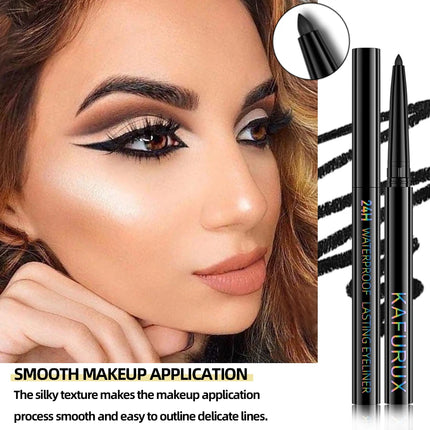 3PCS Black Eyeliner Pencile+Mascara+Liquid Eyeliner Pen Set Waterproof Smudge-Proof for Bold Eye Makeup Gifts Natural Eyeliner