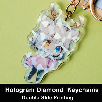 Personalized Keychains Designer Custom Cartoon Llavero Key Chain Photo Customized Anime Charms Hologram Clear Acrylic Key Rings