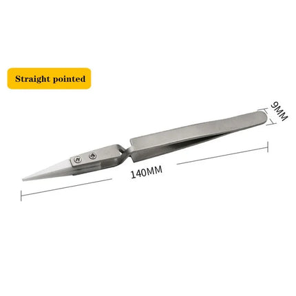 Ceramic Tipped Stainless Steel Tweezers Tips Heat Pointed Resistant Tweezer Electronic Soldering Tweezers Fine Pointed Tip