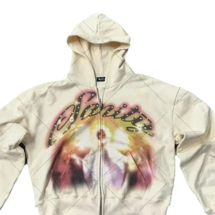 American Retro Autumn And Winter High Street Design Hooded Cardigans Men And Women Harajuku Aesthetics Hooded Sweatshirt Jackets