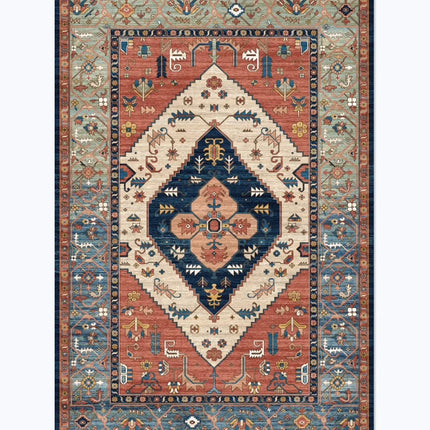 Tapis de style rétro américain pour chambre à coucher Grand tapis de salon Décoration Tapis antidérapant Lavable Tapis de sol de salon Tapis doux pour la maison