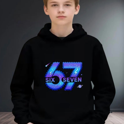 Fun Six Seven 6 7 Meme Design Hoodie for Kids Chaotic Humor Y2k Game Saying Tee Novelty Gift Boys Top Fashion Children's Clothes