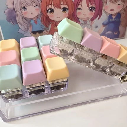 Press Keyboard Keychain Decompression Toy Macaron Axle tester Mechanical Keyboard Fidget Key Finger Toys For Adults Antistress