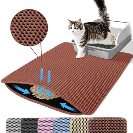 Cat Litter Mat Double Layer Pet Non Slip Big Pet Litter Box Filter MatWear Resistant Waterproof Anti-slip Cat Litter Mat