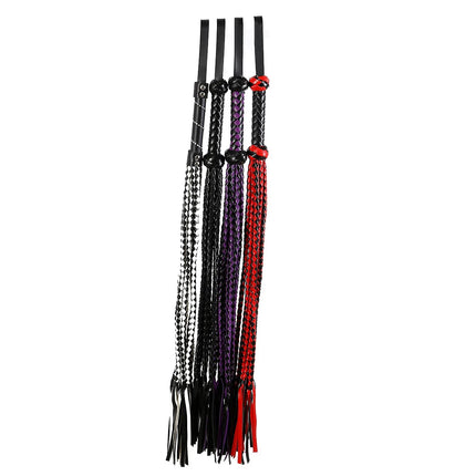 Durable Woven Pattern Leather Whip Bdsm Bondage Restraints Adult Games Sex Toys For Couples Flirting Erotic Products Party Props