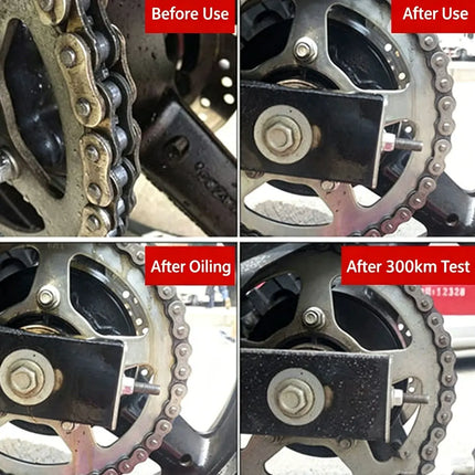Motorcycle chain oil, chain cleaner, and specialized wear-resistant bottled chain wax for lubrication and maintenance
