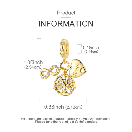 Gold Series DIY Charms Bead Original 925 Sterling Silver Inlaid Zirconium Sun Leopard Pendants Fit Bracelet Jewelry Gift Marking