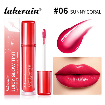 Lakerain Juicy Glow Tint Long-Lasting Mirror Shine Smooth Radiant Lip Tint Deep Moisturizing  Brightening Juicy Glow Lipstick