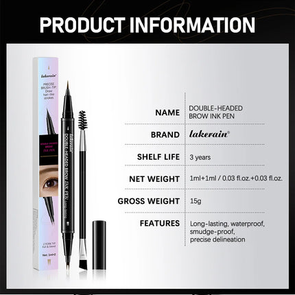 2 In 1 Eyebrow Pencil Waterproof Eye Brow Pencil Perfect Eyebrows Waterproof Makeup Brushes Eyeliner For Set Pen Brown