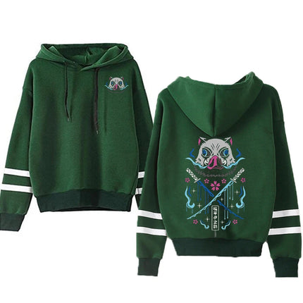 Inosuke Anime Hoodies Men Women Kimetsu no Yaiba Kawaii Manga Sweatshirts Gothic Harajuku Hooded Pullover Casual Streetwear