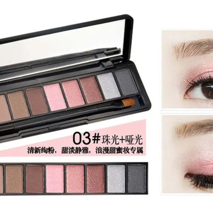 Fashion Eye Makeup Palette Natural Make Up Light 10 Color Nude Eye Shadow Shimmer Matte Eyeshadow Cosmetics Set with Brush