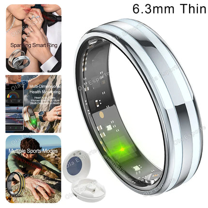 2026 New Smart Ring Temperature Heart Rate Sleep Monitoring Motion-Sensing Game IP68 Waterproof Men Women SmartRing Holiday Gift