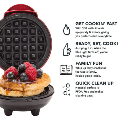 Mini Waffle Maker Bubble Egg Cake Oven Breakfast Love Heart Small Waffle Maker Cooking Appliance for Children's Birthday Parties