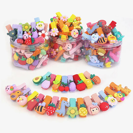 Exquisite All Lined Baby Accessories Girls Kawaii Animal Fruit Flowers Hair Clips Cute Headdress For Kids Toddlers Hair Pins