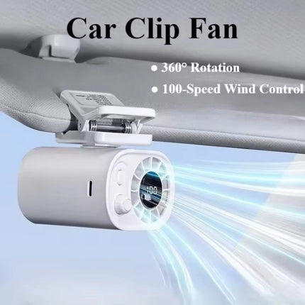 Car Clip On Fan, Outdoor Umbrella Fan & Waist Clip Fan, 360° Rotatable 100-Speed USB Rechargeable Desktop Cooling Fan