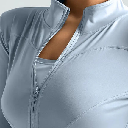 Fitness wear long-sleeved female Internet celebrity slimming stand-up collar sports jacket training clothes slimming running