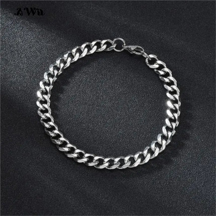 Awit Miniamlist Men Bracelet Gold Jewelry Street Style Stainless Steel 316L 18k Gold Plated Cuban Chain Bracelets For Women