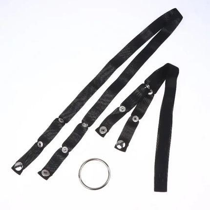 Adjustable Elastic Belt Male Chastity Cage with Scrotum Ring Adult Sex Toy Penis Ring Cage Underwear Rope Auxiliary Belt Device