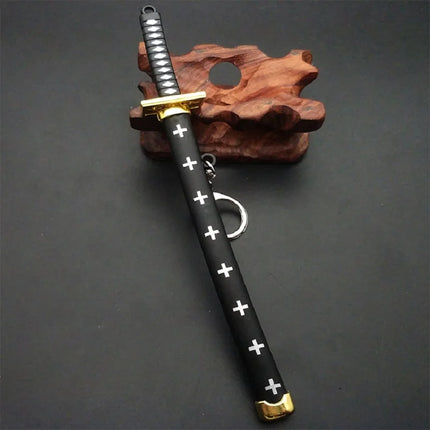 Anime Keychain Roronoa Zoro Samurai Sword Metal Key Ring Scabbard Keyring Katana Buckle Key Chain Unisex Jewelry Gift