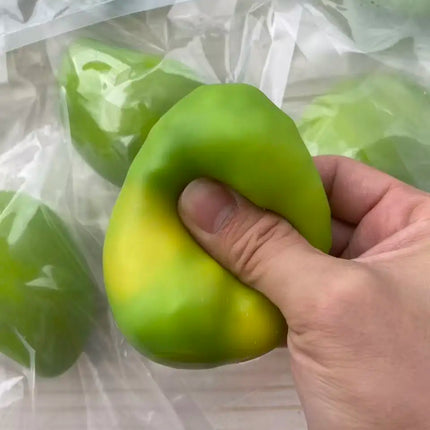 Handmade Crispy Mango Stress Ball Squeeze Toy, Color-Changing Mango Squishy Fidget Ball, ASMR Sensory Stress Relief Toy