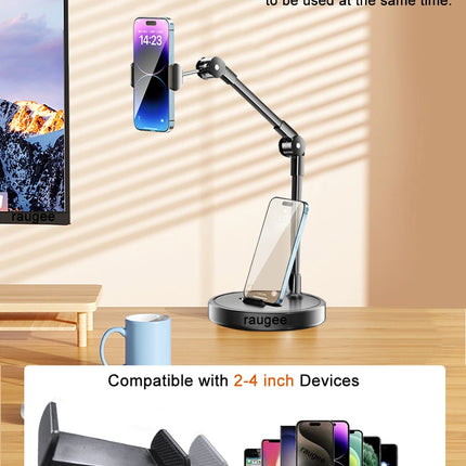 Phone Holder Portable Folding Multi-Angle Adjustable Stand for Cell Phone Height Adjustable Phone Bracket for Live Broadcast